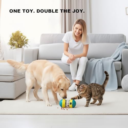 Dog Enrichment Toys, Slow Feeder Puzzle Toy for Cats & Dogs - Interactive Treat Dispenser, Mental Enrichment for Small/Medium Pets (Yellow-Green)