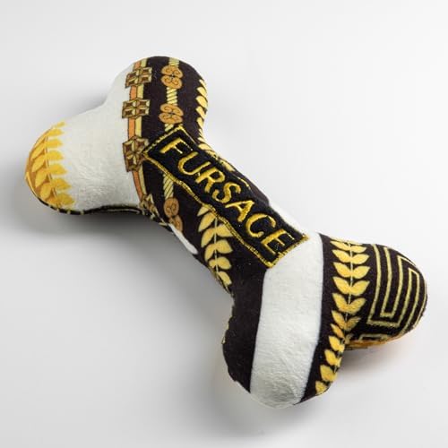 Haute Diggity Dog Fursace Bone Plush Dog Toy, Designer Parody Chew Toys