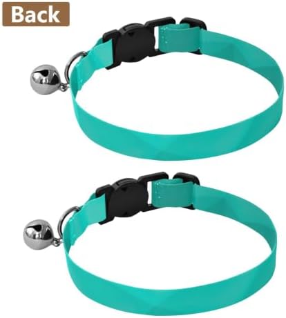 Aqua Turquoise Gradient Small Dog Collar 2 Pack Collars for Puppies Adjustable Length 10.6" to 17.1"