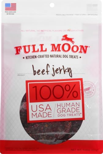 Full Moon® Beef Jerky Dog Treats 11 oz | Human Grade, No corn, No wheat, No soy, Glycerin Free, Made in the USA