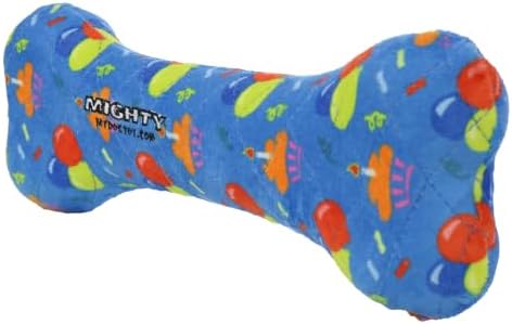 MIGHTY Tuffy 2 Pack Bone Dog Toy: Ultra Durable Plush Toy with Multiple Layers & Reinforced Seams, Washable and Floats, Vinyl Bone & Fleece