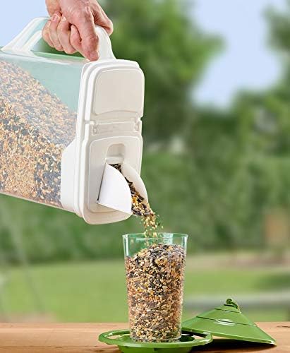 Buddeez 6-Quart Dispenser for Pet Food and Bird Seed, White, Large (01206W-BAG)