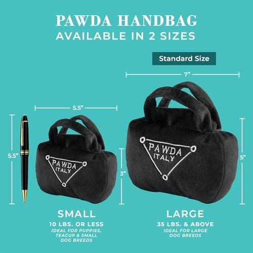 Haute Diggity Dog Pawda Handbag Plush Dog Toy, Designer Parody Chew Toys