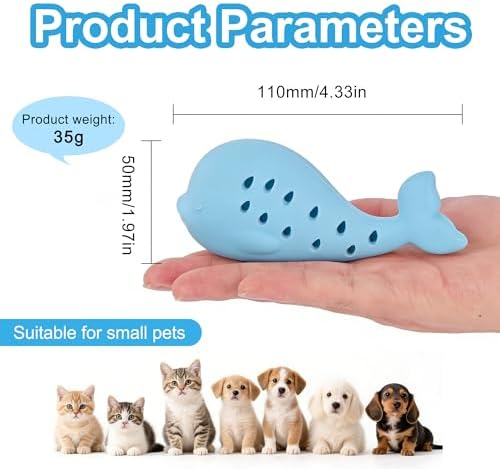 Slow Feeding Dog Toy Whale Shape, Silicone Chew Toy for Puppies & Cats, Interactive Food Dispensing Puzzle Toy to Slow Down Eating, Prevent Bloat & Keep Pets Entertained