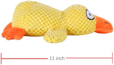 Tamu style Yellow Duck Dog Toy, 11-Inch Squeaky Toy for Small & Medium Dogs