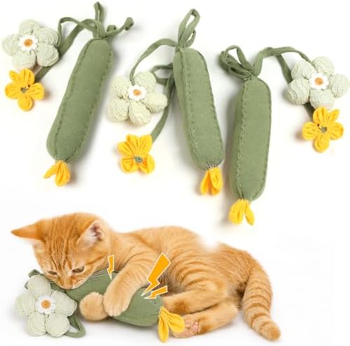 3PCS Cucumber Catnip Toy Cat Kicker Toys for Indoor Cats Kitten