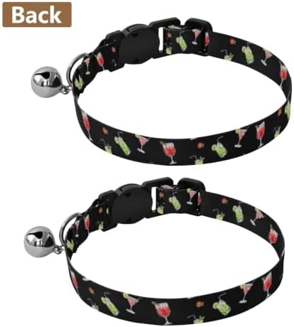 Colorful Cocktails Drinks Adjustable Buckle Cat Collars 2 Pack Pet Collars for Cats
