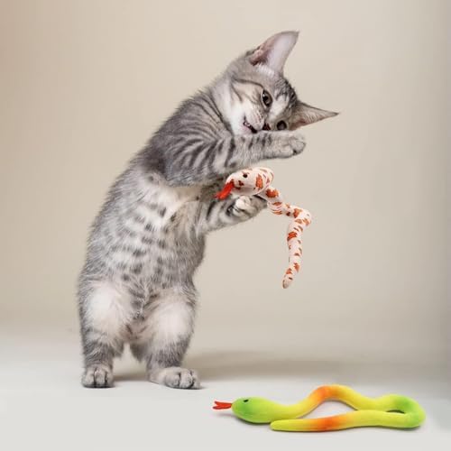 CiyvoLyeen Plush Snake Catnip Toys for Indoor Cats 5 Pack