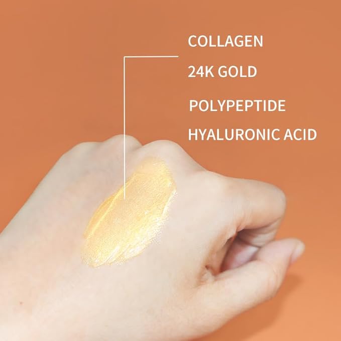 24K Gold Anti-Aging Eye Cream with Collagen, 2 Syringe Pack, Dark Circle and Fine Line