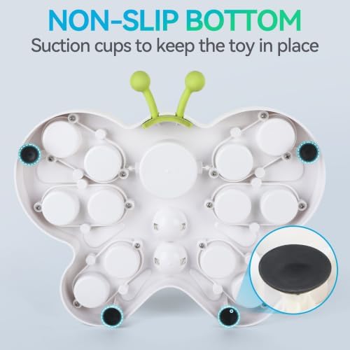 ALL FOR PAWS Interactive Cat Puzzle Feeder – Butterfly Shape Slow Feeder & Treat Dispenser – Enrichment Toy for Kittens & Indoor Cats