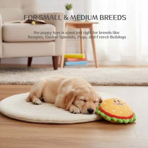 1 Pcs Puppy Toys, Interactive Dog Toys to Keep Them Busy, Dog Squeak Toys for Small, Medium Dogs, Puppy Teething Toys for Gentle Chew, Cute Chicken Leg Design