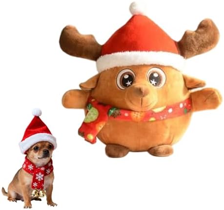 Interactive Dog Toys, 2025 New Active Moving Pet Plush Toy, Rechargeable Squeaky Dog Ball Toy with Talking Sound, Washable Cartoon Pig Plush Toy for Dogs Puppies (Brown)