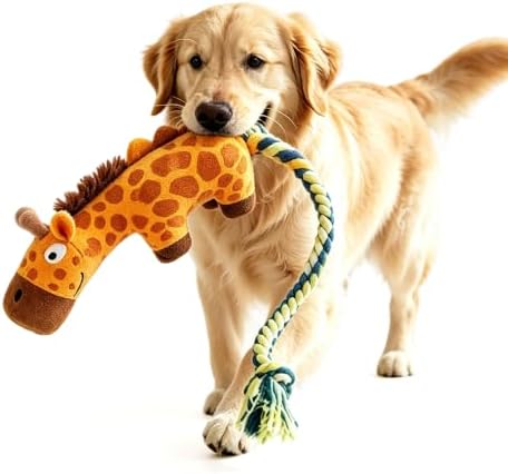 Yilia Fun Knotty Crocodile Dog Chew Toy for Interactive Play (Giraffe)