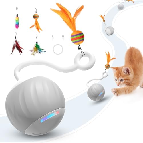 Upgraded 2.36 Inch Large Cat Toy With Touch&Voice Activation for Indoor Cat