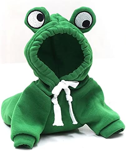Warm Dog Winter Clothes Cute Fruit Dog Coat Hoodie, Green, M | Dog Frog Costume Fleece Pet Jacket for French Bulldog Chihuahua Pug Boston Terrier Dachshund Ropa Para Perro