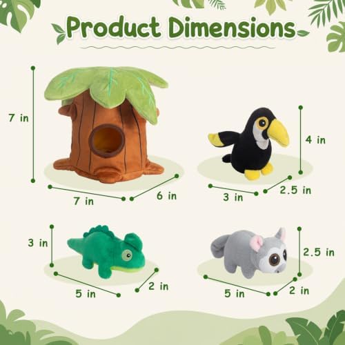 Hollypet Squeaky Hide and Seek Dog Toys for Small and Medium Dogs, Baobab