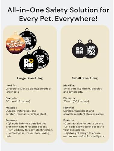 DDMK Smart Pet Tag Set | Includes 3 Tags | QR Code for Instant Alerts | Custom Pet Profiles | Durable & Waterproof | No Subscriptions or Fees |2-NOT All WHO Wander are Lost BUT I AM-2
