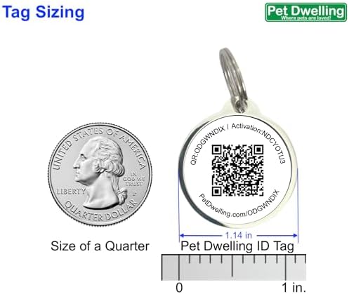 Pet Dwelling QR Code Pet ID Tag – Scan to Contact Owner Instantly, No App Needed, Smart Dog & Cat Tag with Free Personalized Online Pet Profile