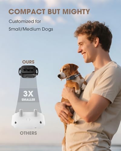 No Shock No Prongs Dog Training Collar, 100% Safe & Humane for Small Medium Dogs, Sound & 2X Strong Vibration(1-9) & Combo Mode (1-9), 2600Ft Remote Range E-Collar with Smart Power Mode（Black）