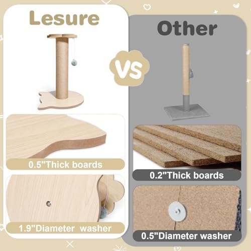18” Tall Cat Tree for Kittens, Jute Scratching Post with Hanging Ball for Kitten & Adult Cats, Small Cat Tower with Toys, Pets Activity Tree Indoor