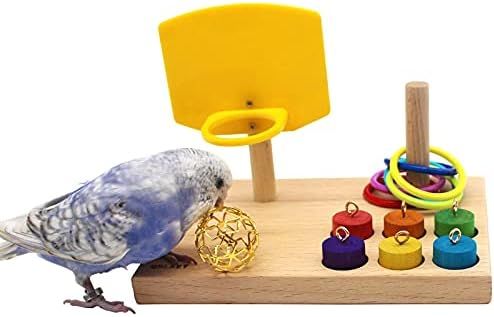 QBLEEV Bird Basketball Toy, Parrot Activity & Foraging Training Toys Set