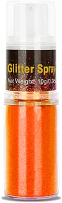 Go Ho UV Orange Hair and Body Glitter Spray, Festival UV Effect Glitter Powder Makeup for Hair/Body/Clothes,Dry Powder Spray Loose Sparkle Makeup,10g