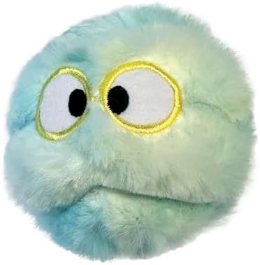 FOUFIT Fuzzy Wuzzy Goof Balls Pet Toy, 4-Inch, Blue/Yellow