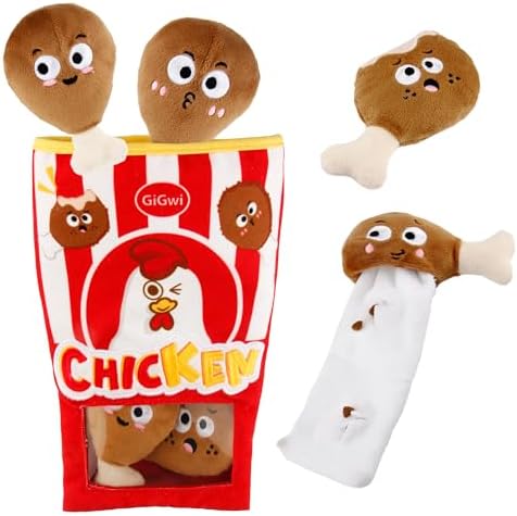 Gigwi Interactive Dog Puzzle Toys, Enrichment Snuffle Dog Toys for Boredom and Stimulating, 4 Packs Crinkle Dog Squeaky Toy for Small, Medium and Large Dogs