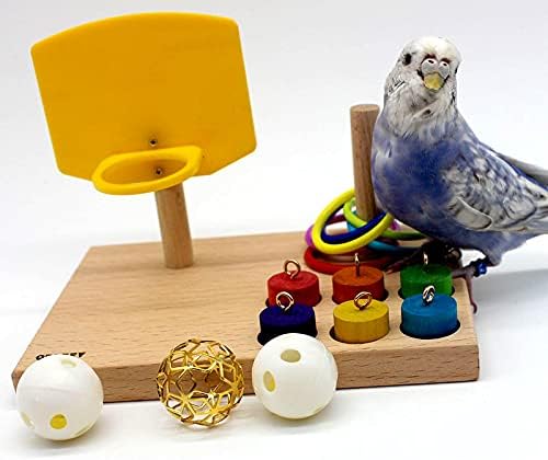 QBLEEV Bird Basketball Toy, Parrot Activity & Foraging Training Toys Set