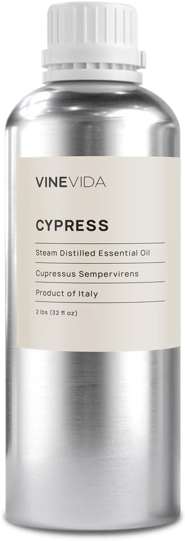 VINEVIDA Cypress Essential Oil 32 oz - Undiluted Cypress Oil - DIY Candle Scents for Candlemaking - Bulk Essential Oil for Soap Making