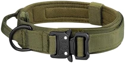 Dog Leash, Pet Products Outdoor Tactical Dog Collar Metal Buckle Breathability Nylon Medium and Large Training Neck(I,Medium)