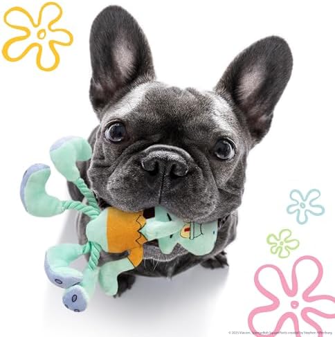 SpongeBob SquarePants, Squeaky Plush Dog Toys, Squidward & Tiki, 2-Pack