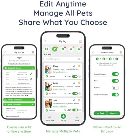 QR Code Dog Tag and Cat Tag, Scan to Reunite Faster, Waterproof and Durable, Lightweight and Quiet, Updatable Contact Info, with Eye-Catching Pet Character Design, Black-Astronaut