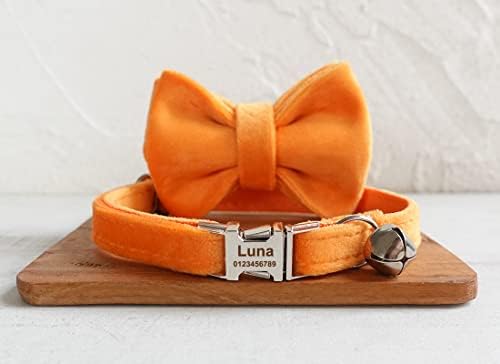 Cat Collar Personalized with Name Phone Number Engraved,Customized with Bell for Small Dogs Puppy Kitten
