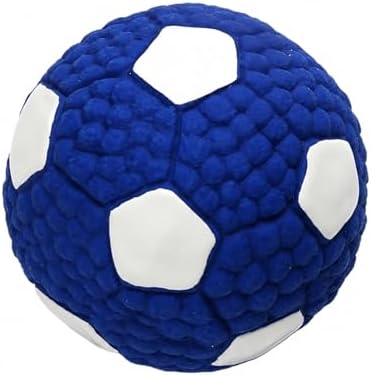 Squeaky Chew Dog Toys Interactive Sports Balls with Squeaker Soft Latex Rubber Bouncy Fetch Ball Toy (Soccer, Volleyball, Football, Tennis) for Puppy & Dog (Soccer,Large)