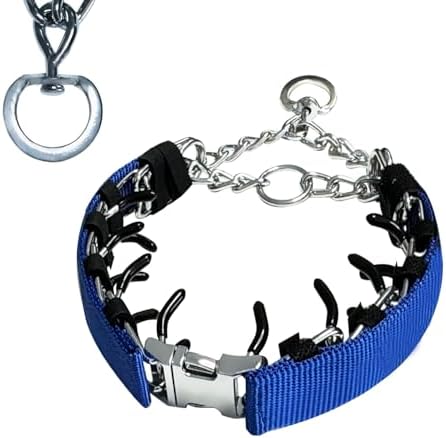 Prong Training Collar for Dogs, Rotating Ring Welding, Adjustable Dog Training Pinch Collar with Quick Release Buckle, for Small Medium Large Dogs