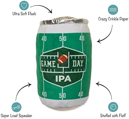 Fringe Studio Plush Dog Toy, Game Day IPA, Pet Shop Collection (289887)