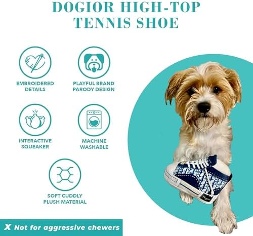 Haute Diggity Dog Dogior High-Top Tennis Shoe Plush Dog Toy Designer Parody