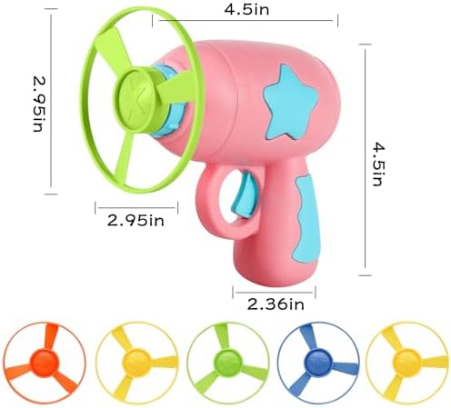 Andiker Cat Fetch Toy, Interactive Kitten Flying Disc Launcher Toy with 5 Colorful Flying Propellers for Cat Enrichment, Flying Saucer Toy for Cats for Training and Chasing (Navy Blue)