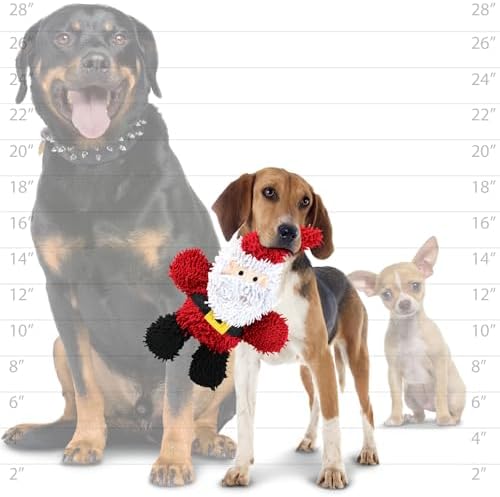 MIGHTY® 2 Pack Microfiber Medium Santa Ultra Durable Plush Dog Toy