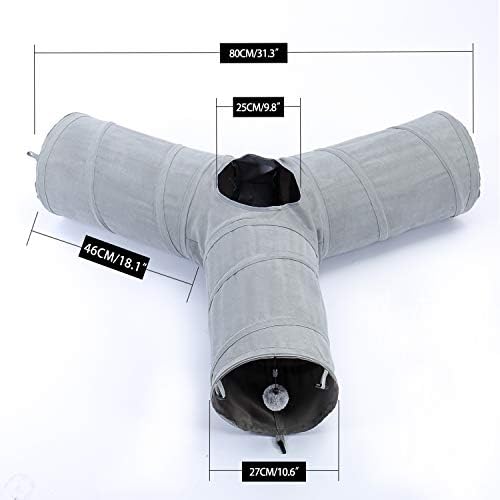 PAWZ Road Collapsible Cat Tunnel, 3 Way Cat Play Tube 10.5” in Diameter
