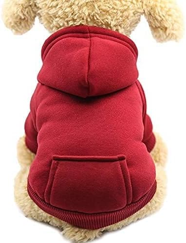 Soft Dog Hoodies for Small Dogs, Warm Fleece Puppy Clothes with Pocket | Jecikelon cold weather coat, cute puppy costume, breathable sweatshirt for dogs girl & boy, machine washable, easy on & off