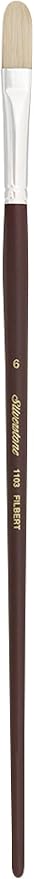 Silver Brush Limited 1103-6 Silverstone Filbert Paintbrush for Oil Painting, Size 6, Long Handle