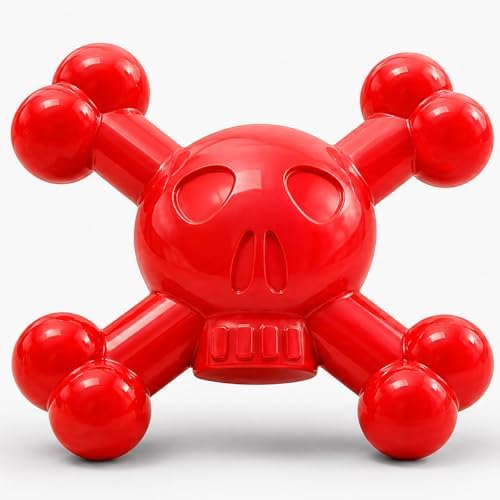 Dog Chew Toys for Aggressive Chewers, Durable Nylon Tough Chew Toy for Small & Medium Dogs, Bacon Flavor Skull Dog Toy to Keep Dogs Busy Indoors, Helps Reduce Boredom
