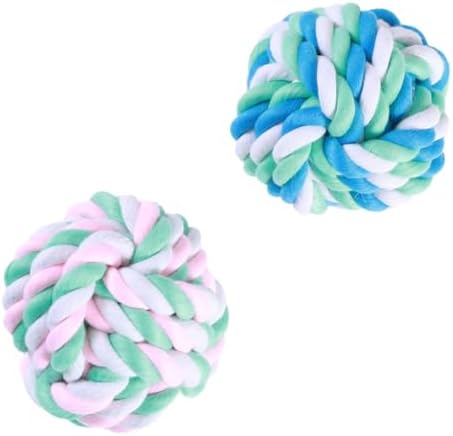 Dog Ball, Braided Dog Rope Ball, Dog Toys for Aggressive Chewers, 2 Packs