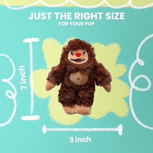 SNUG AROOZ Young Billy the Big Foot - Plush Dog Toy, Squeaks & Crinkles, Pet Multi-Sensory Play, Recycled Material, Soft-Cuddly Mythical Companion