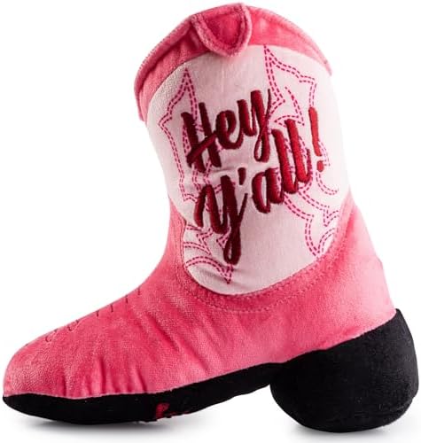 Haute Diggity Dog Cowgirl Boot Plush Dog Toy, Western Stuffed Chew Toy