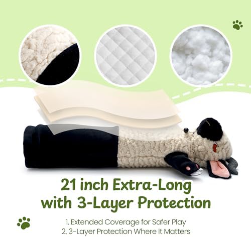 Cat Wrestling Glove, 22 inch Cat Puppet Wrestler with 3 Catnip Pouches & 3 Layer Resistant Protection, Interactive Cat Toy with Removable Bell for Boredom Relief & Mental Stimulation, Sheep