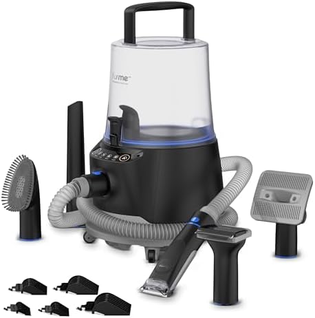 FURME Ultra Pet Grooming Vacuum Kit - Cat & Dog Grooming Kit for Easy Pet Care at Home, Quiet & Safe Dog Hair Remover Machine with Brush, Clipper, Shedding & Cleaner Tools & 4.5L Canister