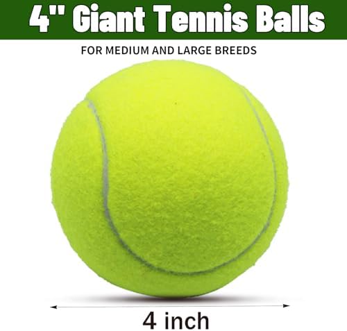 Magicorange Large Tennis Balls for Dogs, 2 Pack 4 Inch Big Tennis Ball